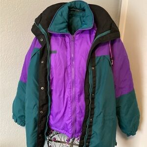 Columbia Vibrant Purple and Teal Ski Jacket